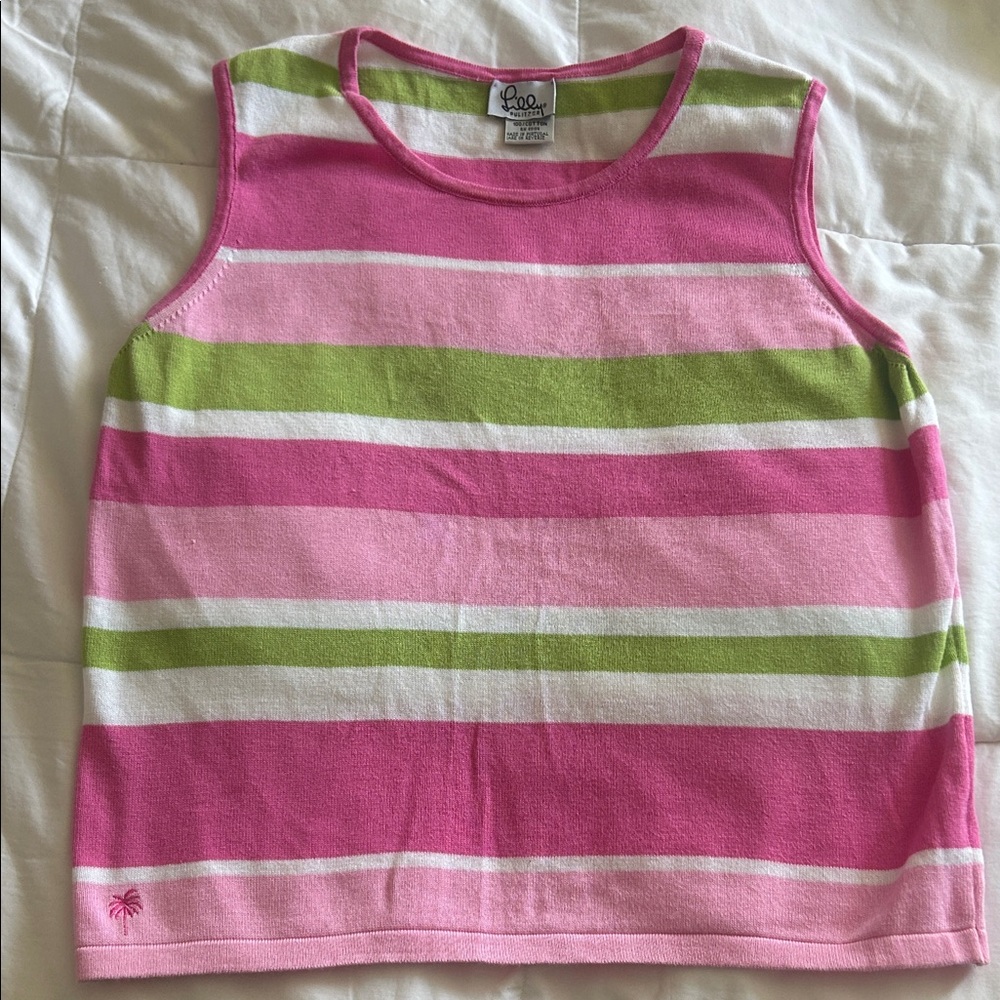 Pink Lily Vibrant Striped Sleeveless Sweater